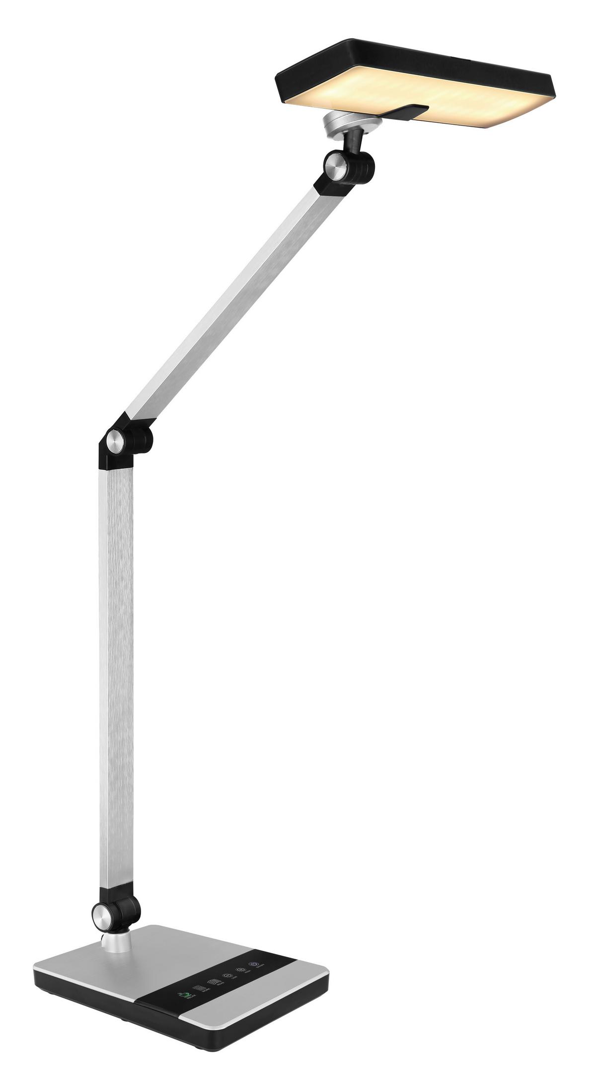LED-Tischleuchte 58427s - Silberfarben/Schwarz, KONVENTIONELL, Kunststoff/Metall (40/27/82cm) - Globo