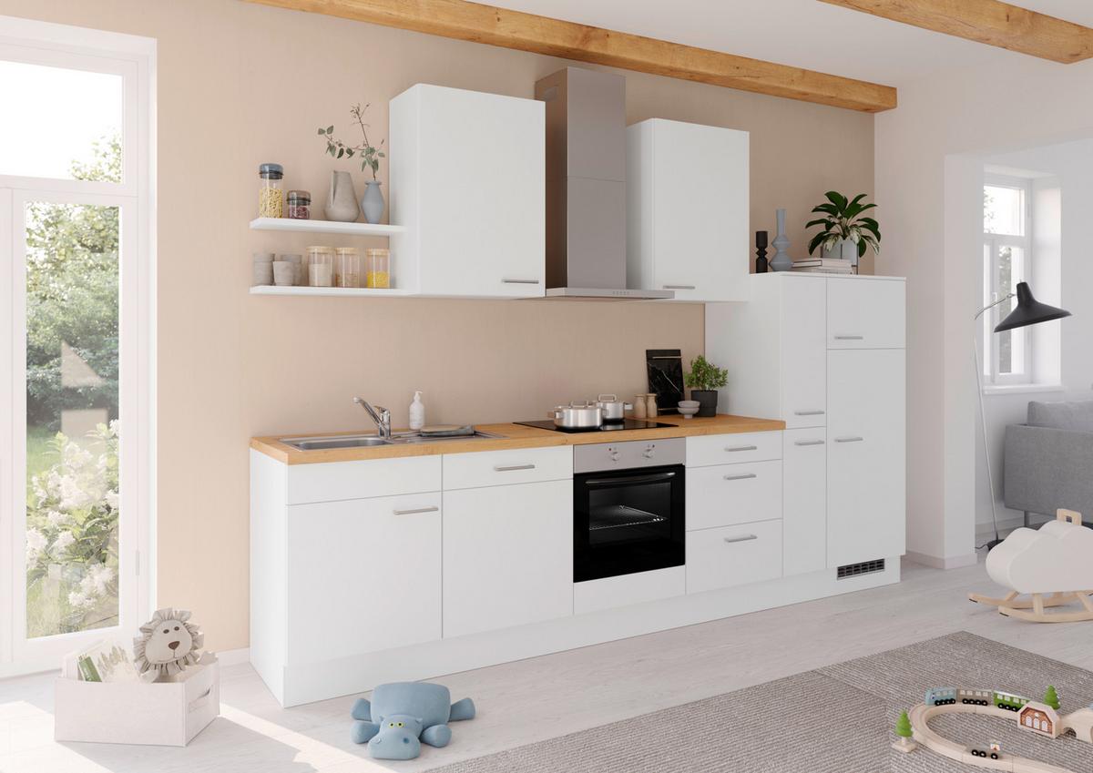 Küchenblock Ip3150 - Eichefarben/Weiß, Design, Holzwerkstoff (330cm) - Impuls