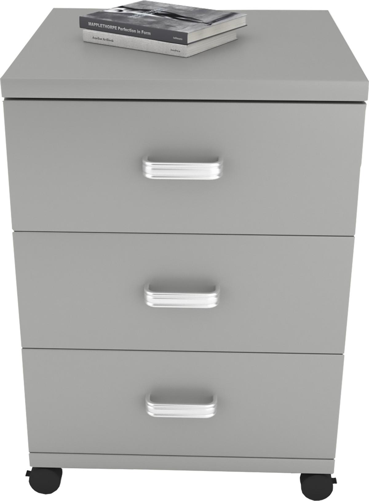 Rollcontainer Grau Tobila 45x58x44 Cm - Grau, Basics, Holzwerkstoff/Kunststoff (45/58/44cm) - MID.YOU
