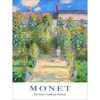 Keilrahmenbild Monet Artist Garden - Blau/Beige, Basics, Papier/Holzwerkstoff (77/57/2,0cm)