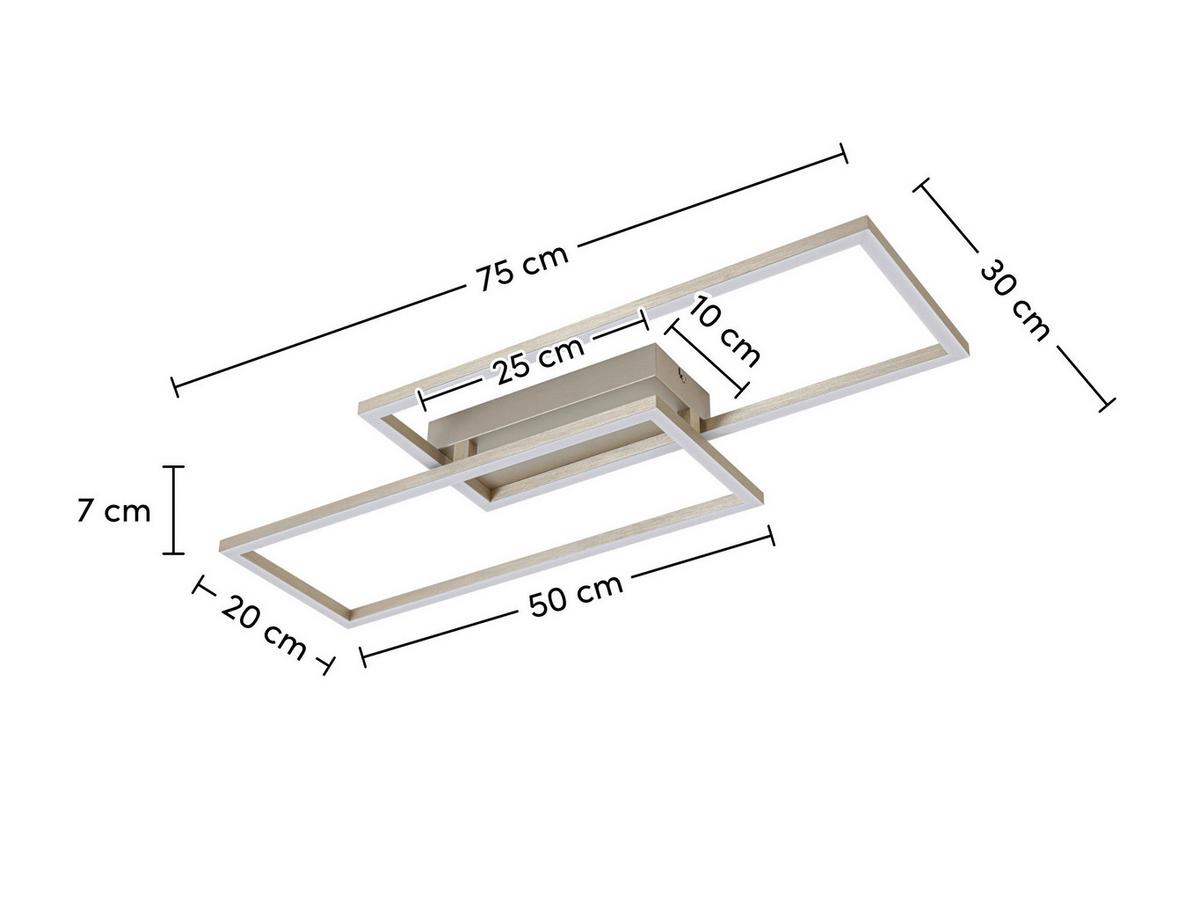 STROPNÉ LED SVIETIDLO CEM - šampanská, Modern, kov/plast (75/30/7cm) - Mömax