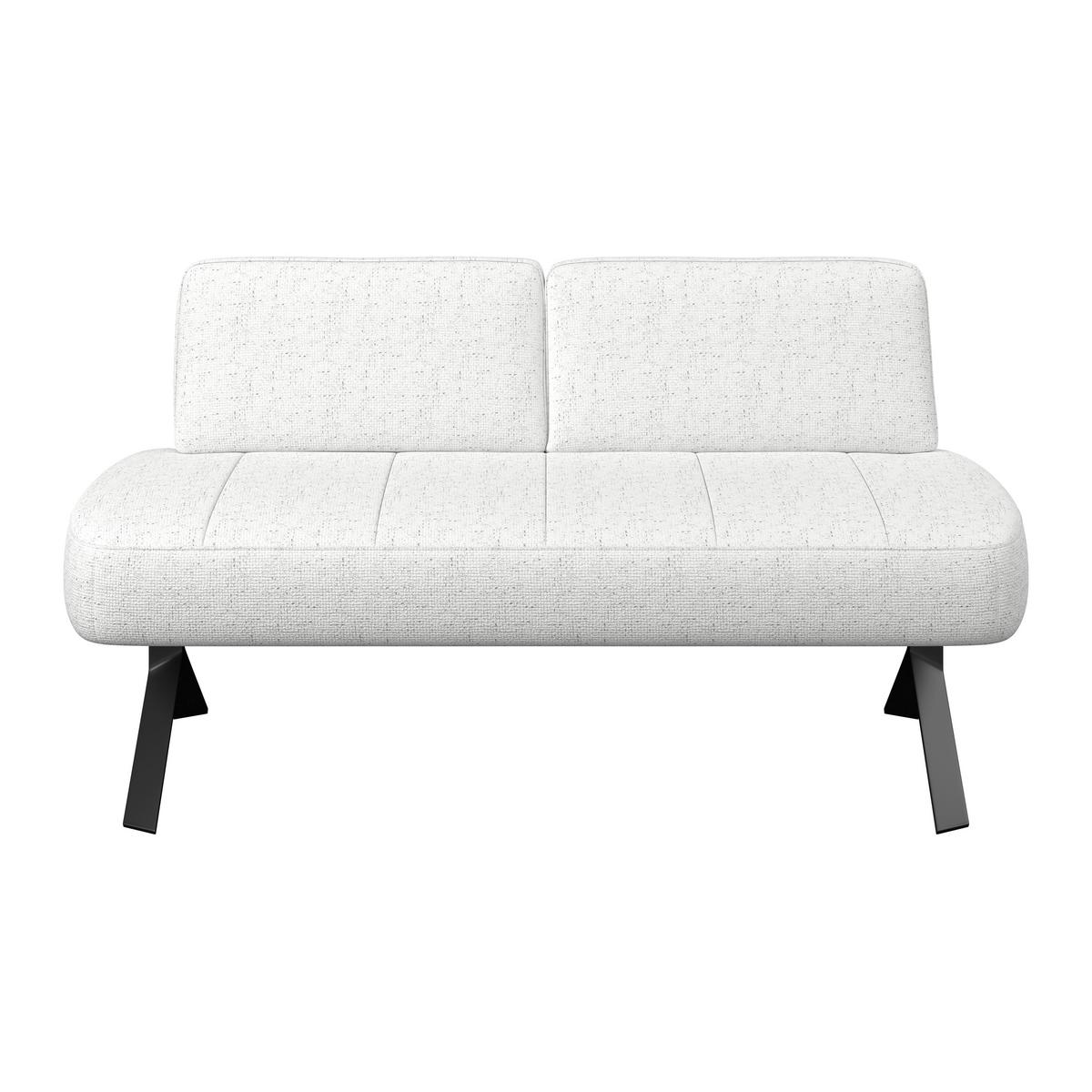 Sitzbank weiß/Metallbeine Ulmo B: 162 cm - Schwarz/Weiß, MODERN, Textil/Metall (162/83/71cm)