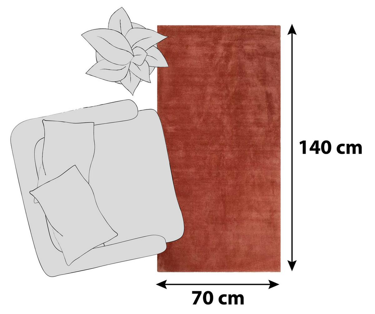 Hochflor Teppich Rot Loft 70x140 Cm - Rot, Basics, Textil (70/140cm) - Esprit