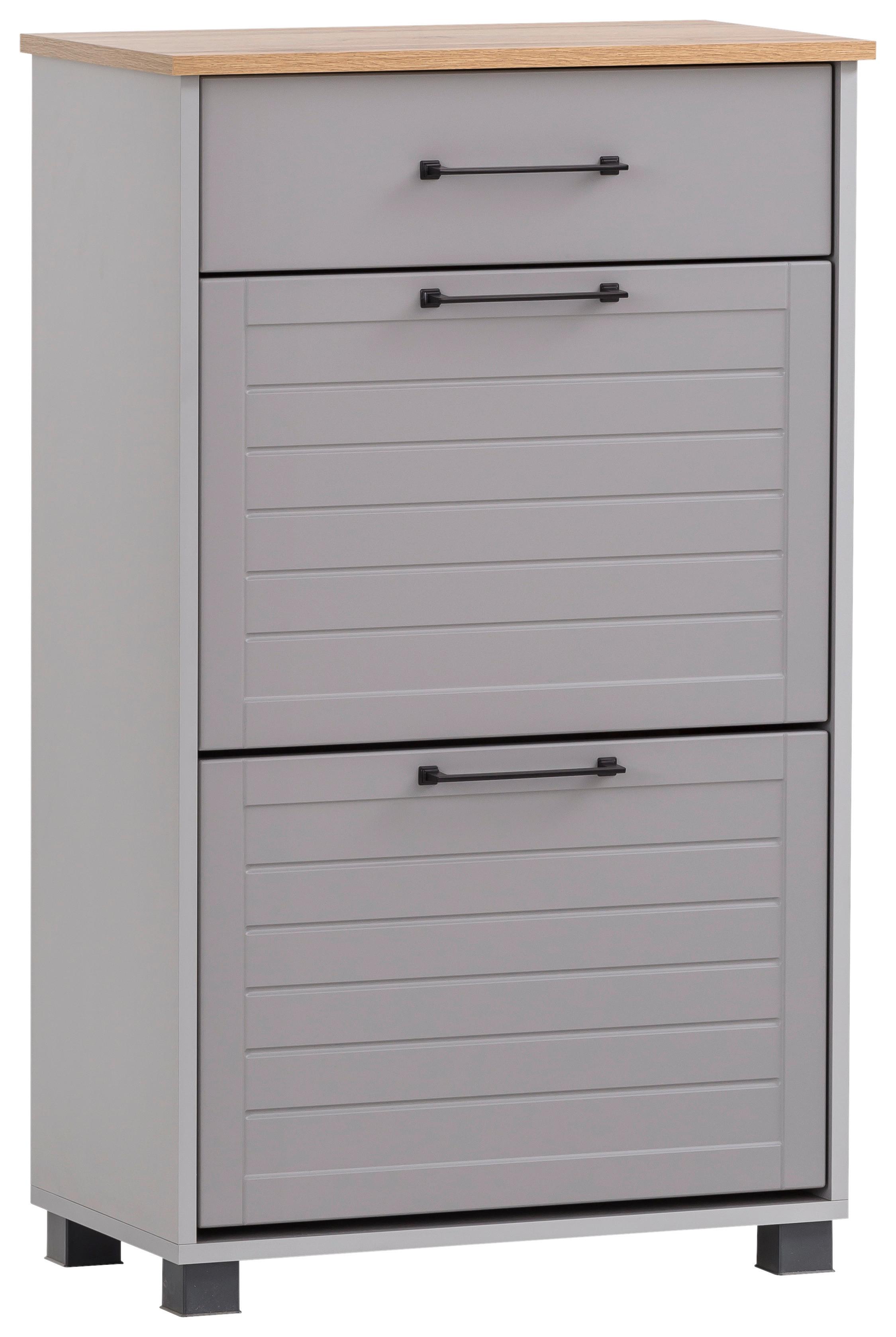 SCHUHSCHRANK JELDA SCHUHSCHRANK - Platinfarben/Schwarz, Holzwerkstoff (62/102/34,1cm) - MID.YOU