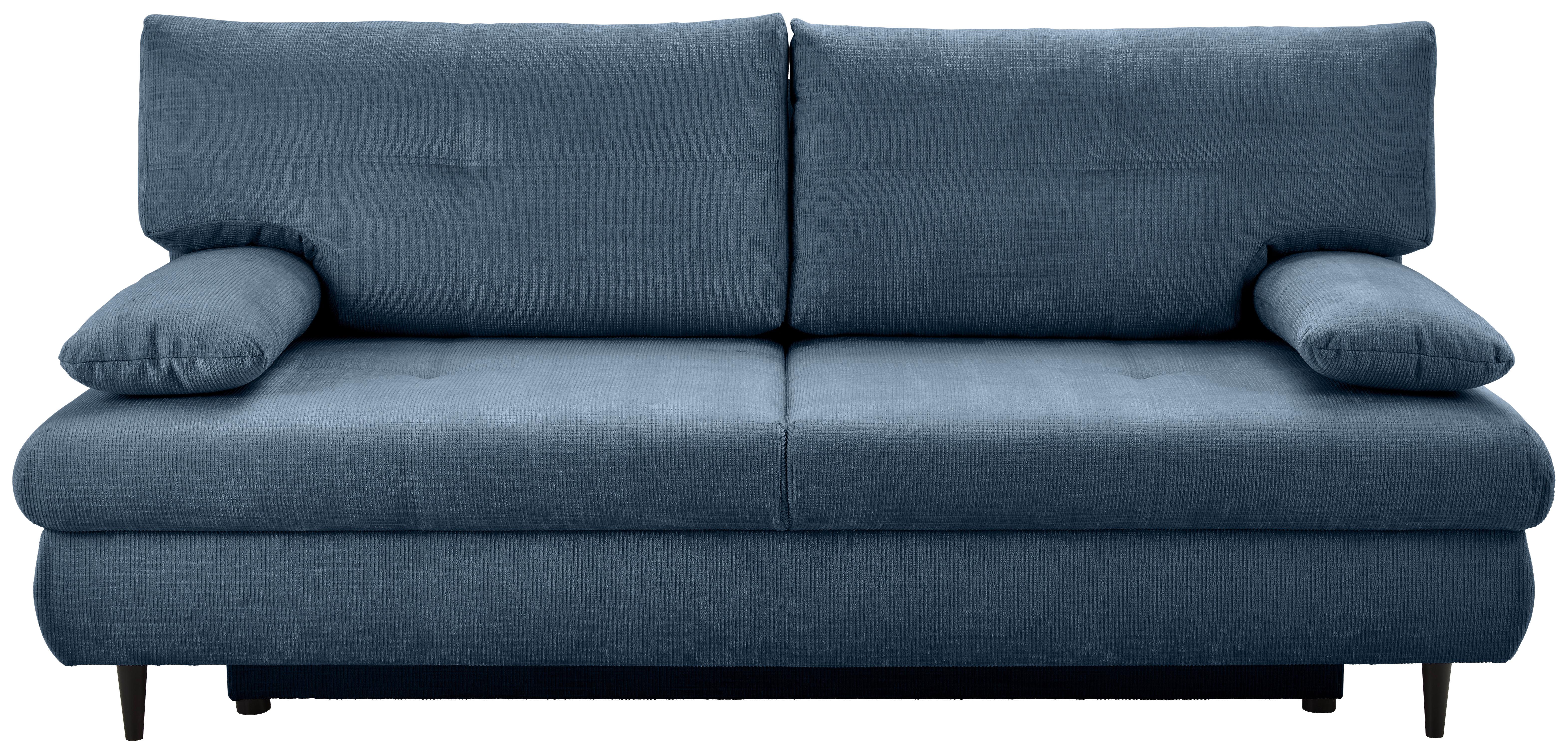 Schlafsofa Virgo - Blau/Schwarz, KONVENTIONELL, Textil (212/97/105cm) - MID.YOU