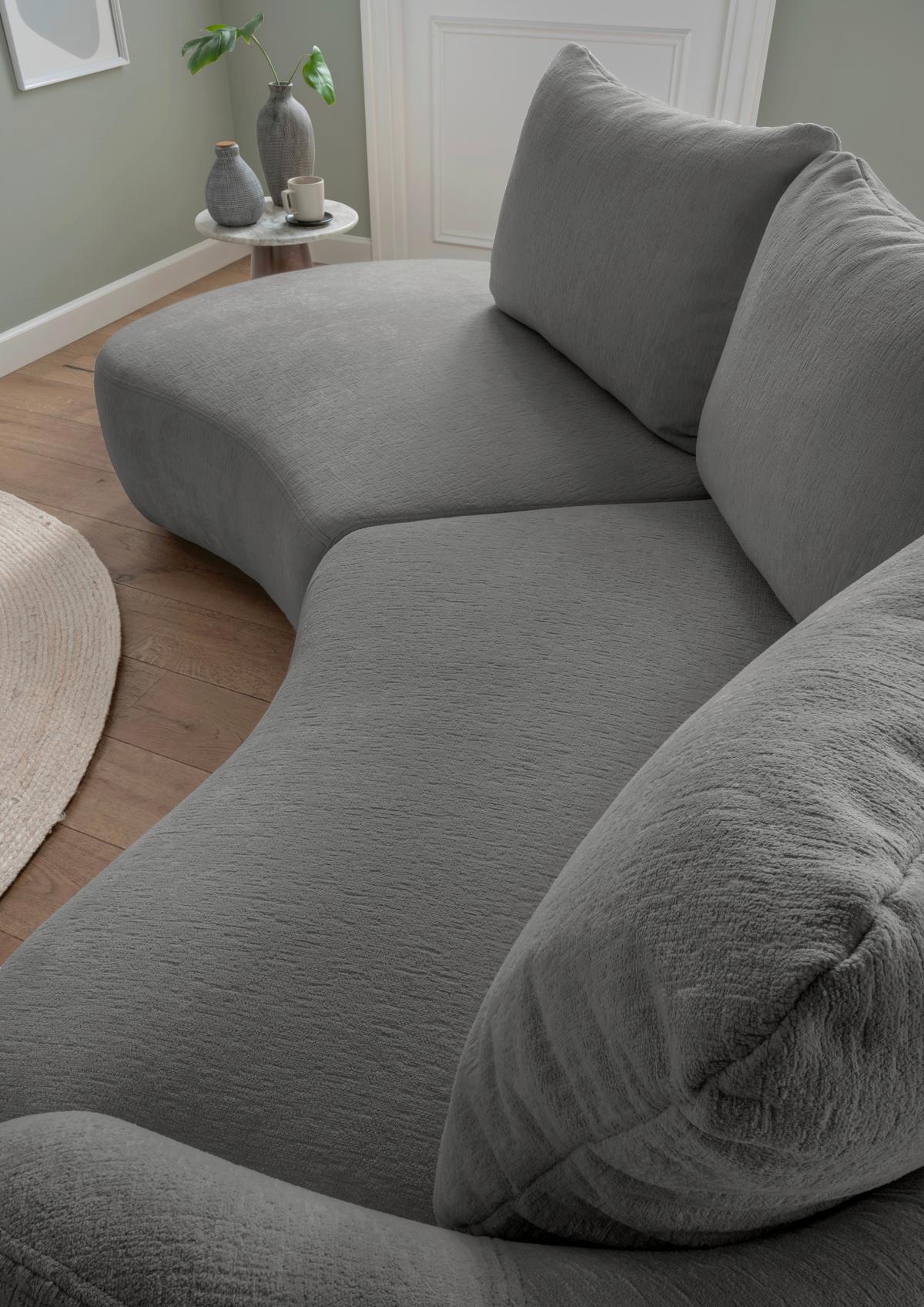 Ecksofa Doppo, Graubraun S: 250x139 cm - Graubraun/Schwarz, MODERN, Textil (250/139cm) - Livetastic