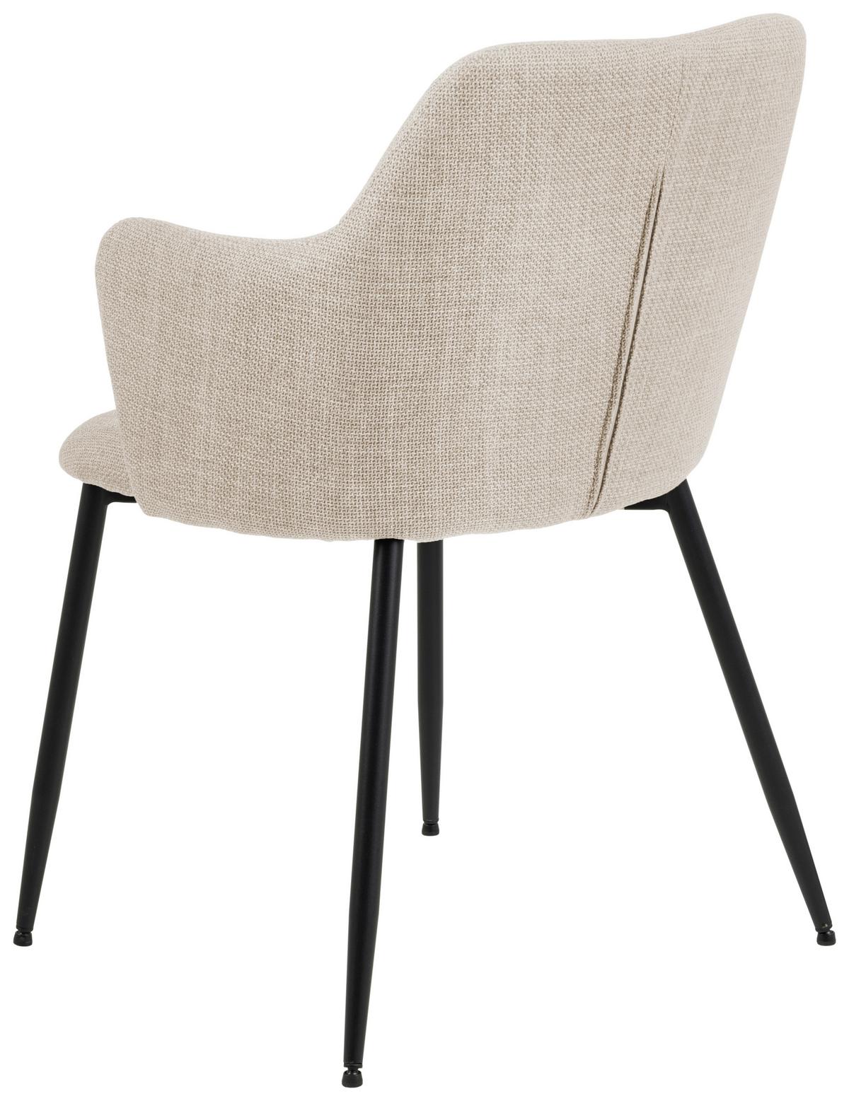 Armlehnstuhl Ilsa Beige - Beige/Schwarz, MODERN, Textil/Metall (54,5/84,5/60cm) - MID.YOU