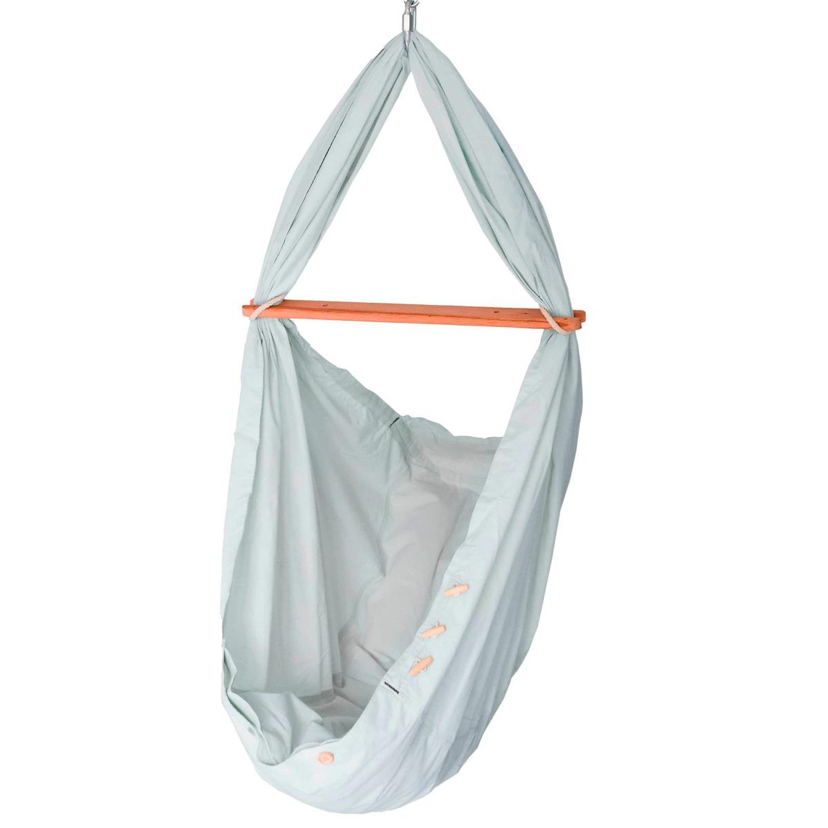 Federwiege Federwiegenset - Anthrazit/Hellgrau, Basics, Kunststoff/Textil (135/194/135cm) - SCHMUSEWOLKE