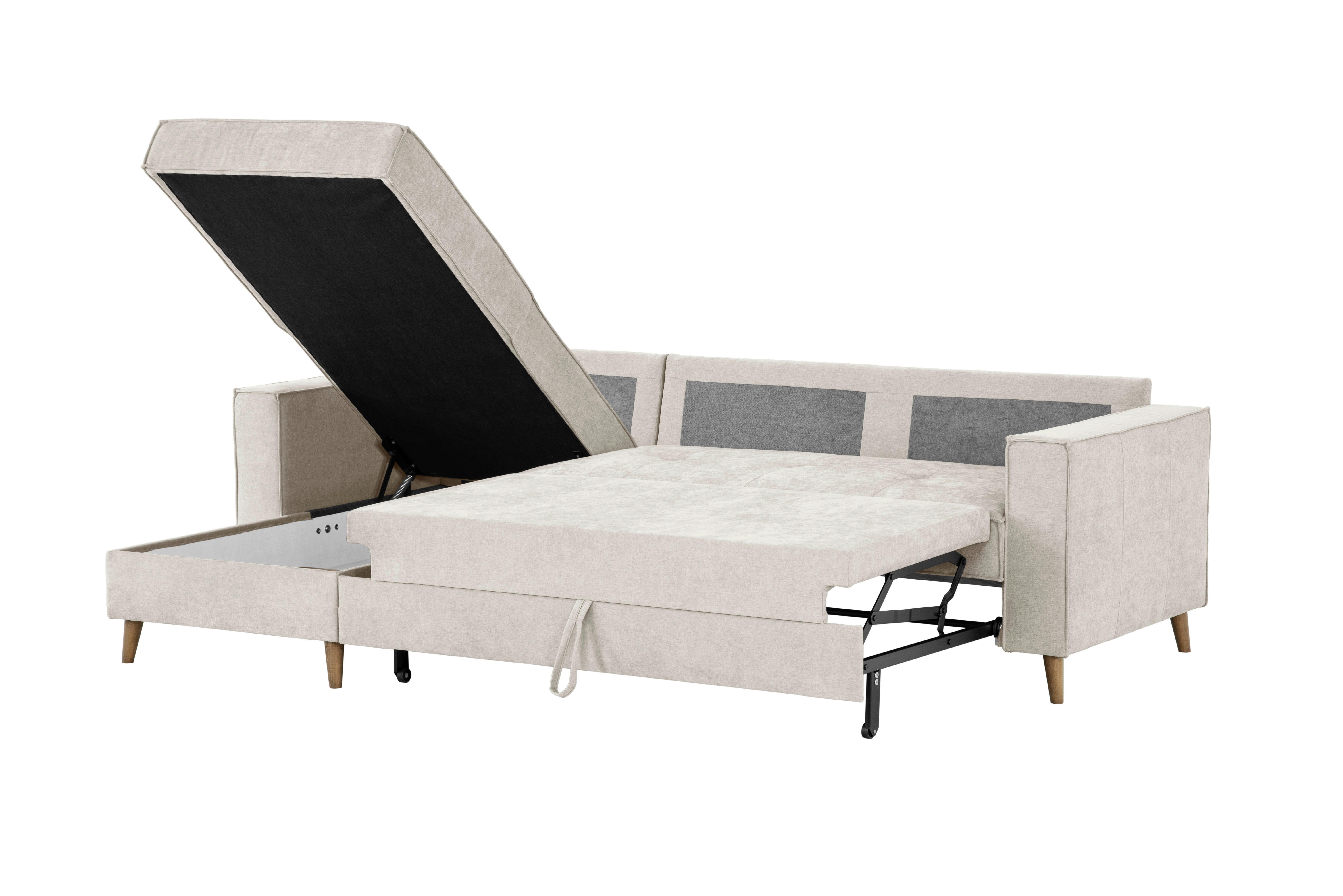Ecksofa Bergen Beige S: 257 cm - Beige, Design, Textil (257/159cm) - MID.YOU