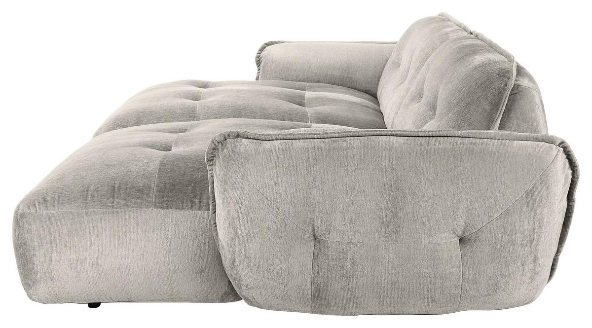 Bigsofa Fluffy, Silberfarben B: 285 Cm - Silberfarben/Schwarz, MODERN, Textil (285/87/184cm) - Trendmanufaktur