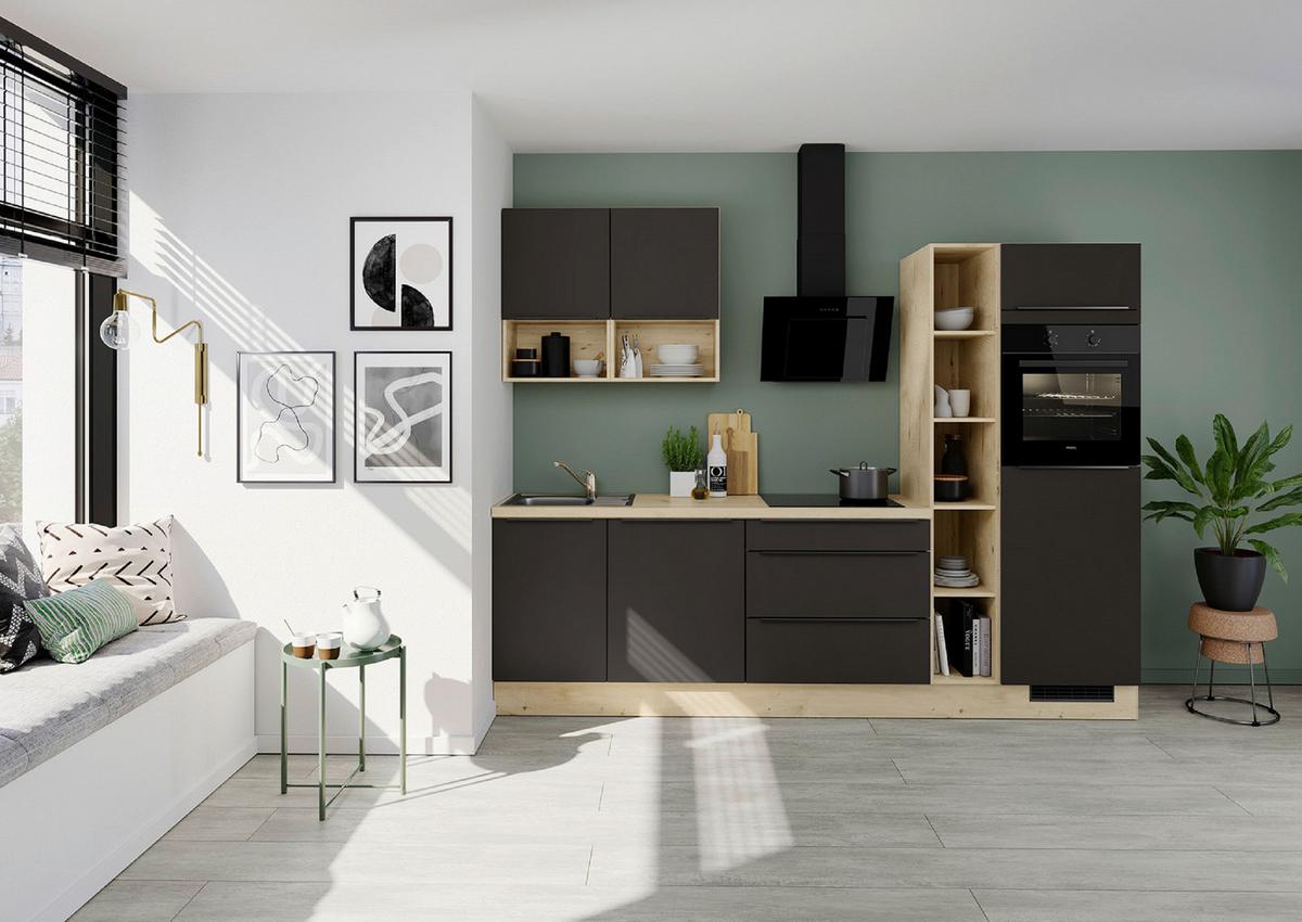 Küchenblock Ip1200 - Eichefarben/Braun, Design, Holzwerkstoff (280cm) - Impuls