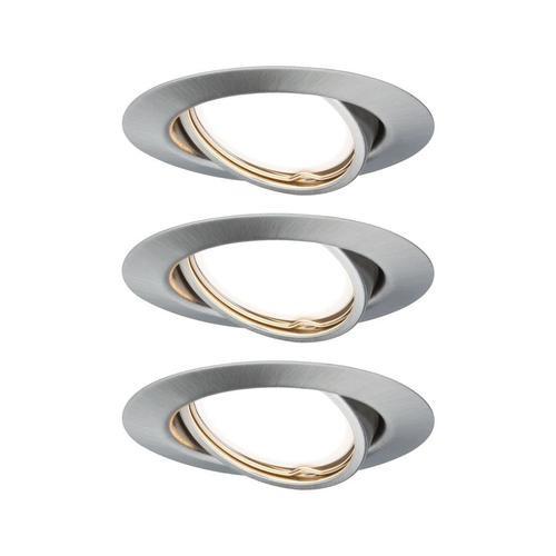 LED-Deckenleuchte Ø 9 cm 3er-Set Spot Schwenkbar - Alufarben, Basics, Metall (9cm) - Paulmann