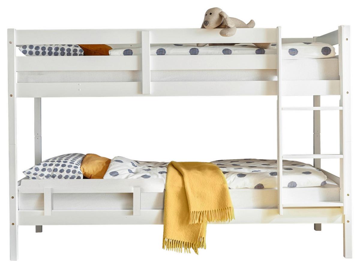 Etagenbett Casper Weiß LF: 90x200 cm - Weiß, KONVENTIONELL, Holz/Holzwerkstoff (90/200cm)