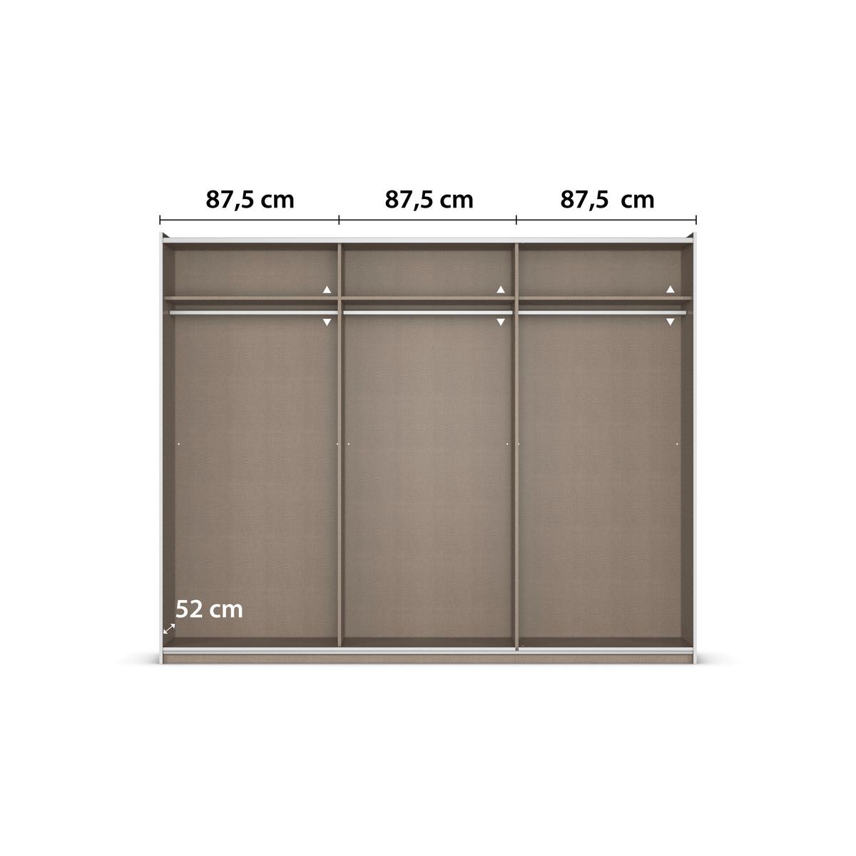 SCHWEBETÜRENSCHRANK Berny, Grau B: 261 cm - Grau, Trend, Holzwerkstoff (261/210/59cm) - Rauch Möbel