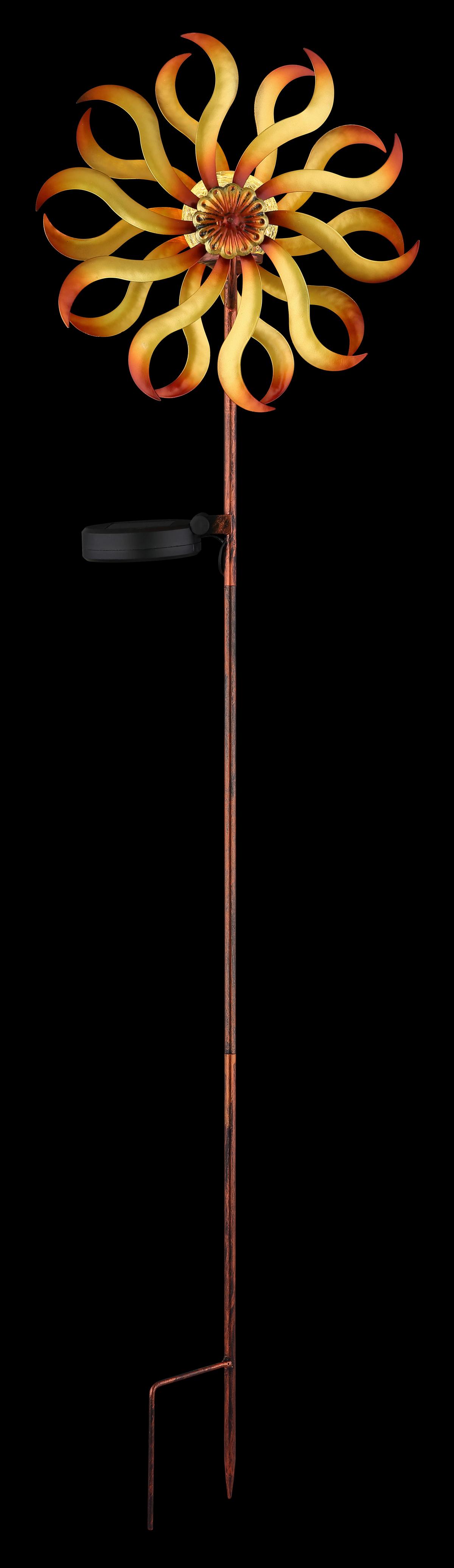 Solarleuchte 3000k, Warmweiß - Klar/Goldfarben, Design, Glas/Metall (22/12/92cm) - Globo