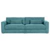 Bigsofa Manolis B: 260 cm Petrol Cord - Petrol/Schwarz, KONVENTIONELL, Textil (260/66/115cm) - MID.YOU