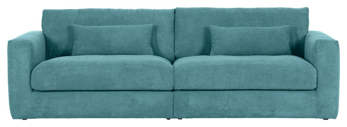 Bigsofa Manolis B: 260 Cm Petrol Cord - Petrol/Schwarz, KONVENTIONELL, Textil (260/66/115cm) - MID.YOU