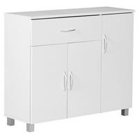 Komoda Jarry biela - sivá/hliníková, Konventionell, kompozitné drevo (90/75/30cm) - MID.YOU