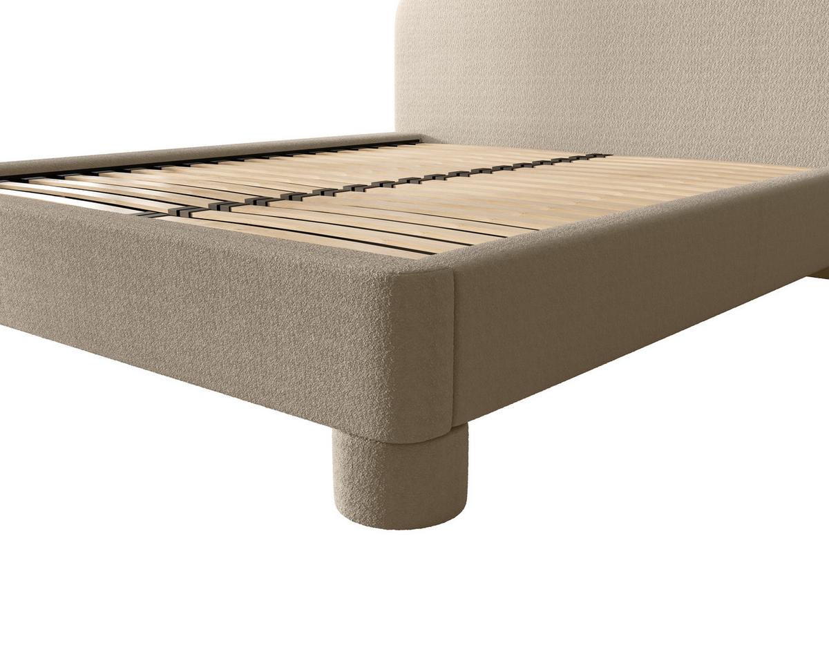 Polster Bett Bill 120 Creme LF: 120x200 cm - Creme/Schwarz, MODERN, Textil/Metall (140/200cm) - MID.YOU