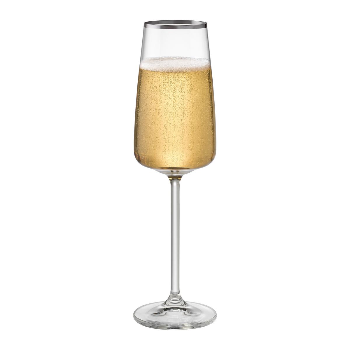 SKLENICE NA SEKT 1975 - PLATIN - čiré, Romantický / Rustikální, sklo (0,21l)
