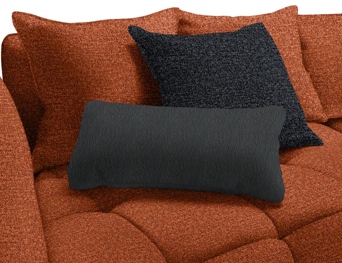 Boxspringová pohovka SOFI, rezavá, tmavě šedá - šedá/černá, Moderní, textil (294/93/152cm) - Premium Living