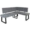 Eckbank Lavik Webstoff Hellgrau 185x134 cm - Hellgrau/Schwarz, MODERN, Textil/Metall (185/134cm) - MID.YOU