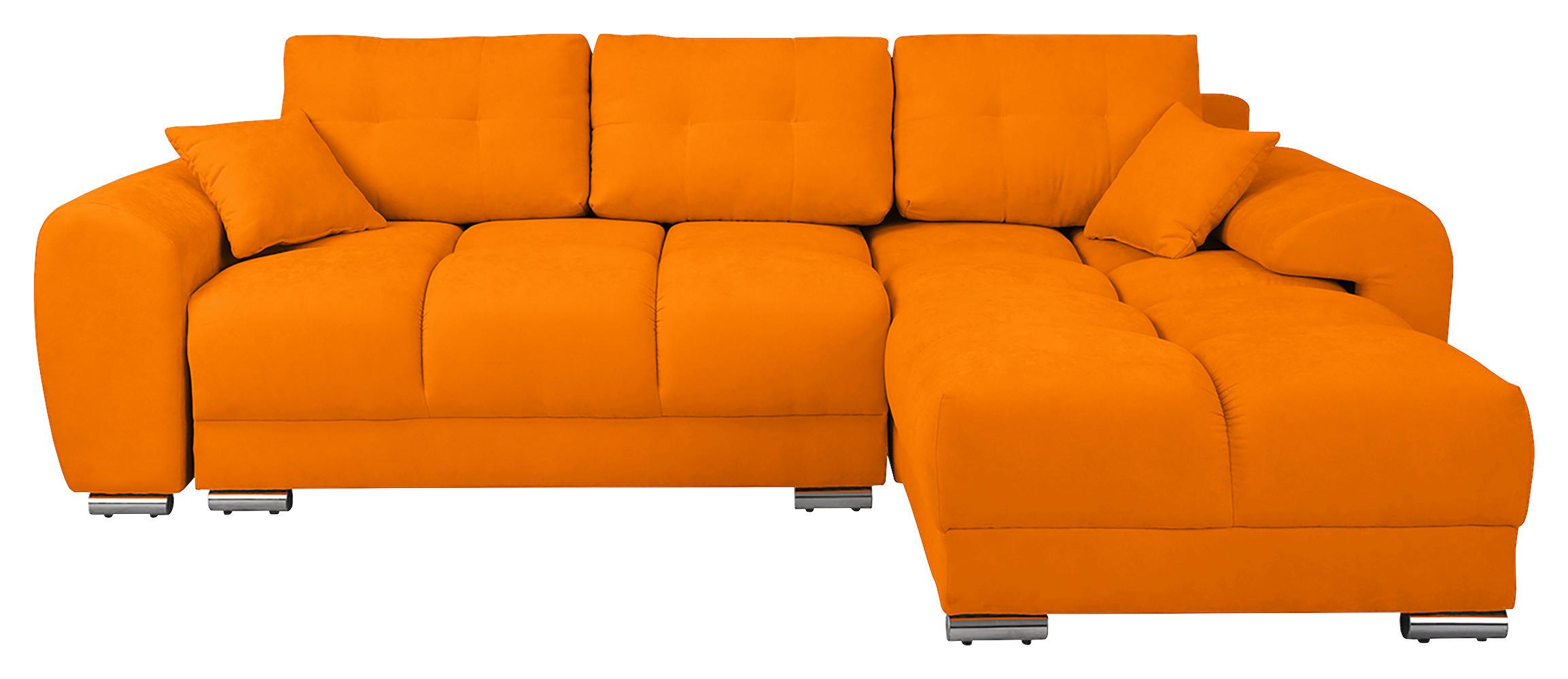 Ecksofa Azzuro Gelb S: 256x175 cm - Gelb/Silberfarben, Design, Textil (256/175cm) - Livetastic