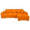 Ecksofa Azzuro Gelb S: 256x175 cm - Gelb/Silberfarben, Design, Textil (256/175cm) - Livetastic