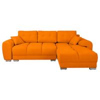 Ecksofa Azzuro Gelb S: 256x175 cm - Gelb/Silberfarben, Design, Textil (256/175cm) - Livetastic