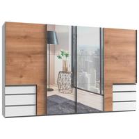 Schwebetürenschrank B: 350 Cm Level 36a Weiß/eiche Dekor - Eichefarben/Weiß, MODERN, Holzwerkstoff (350/216/65cm) - MID.YOU