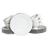 Kaffeeservice Maria Theresia Weiß, Platinfarben L: 34 cm - Platinfarben/Weiß, Basics, Keramik (34/28,5/25,5cm) - Creatable