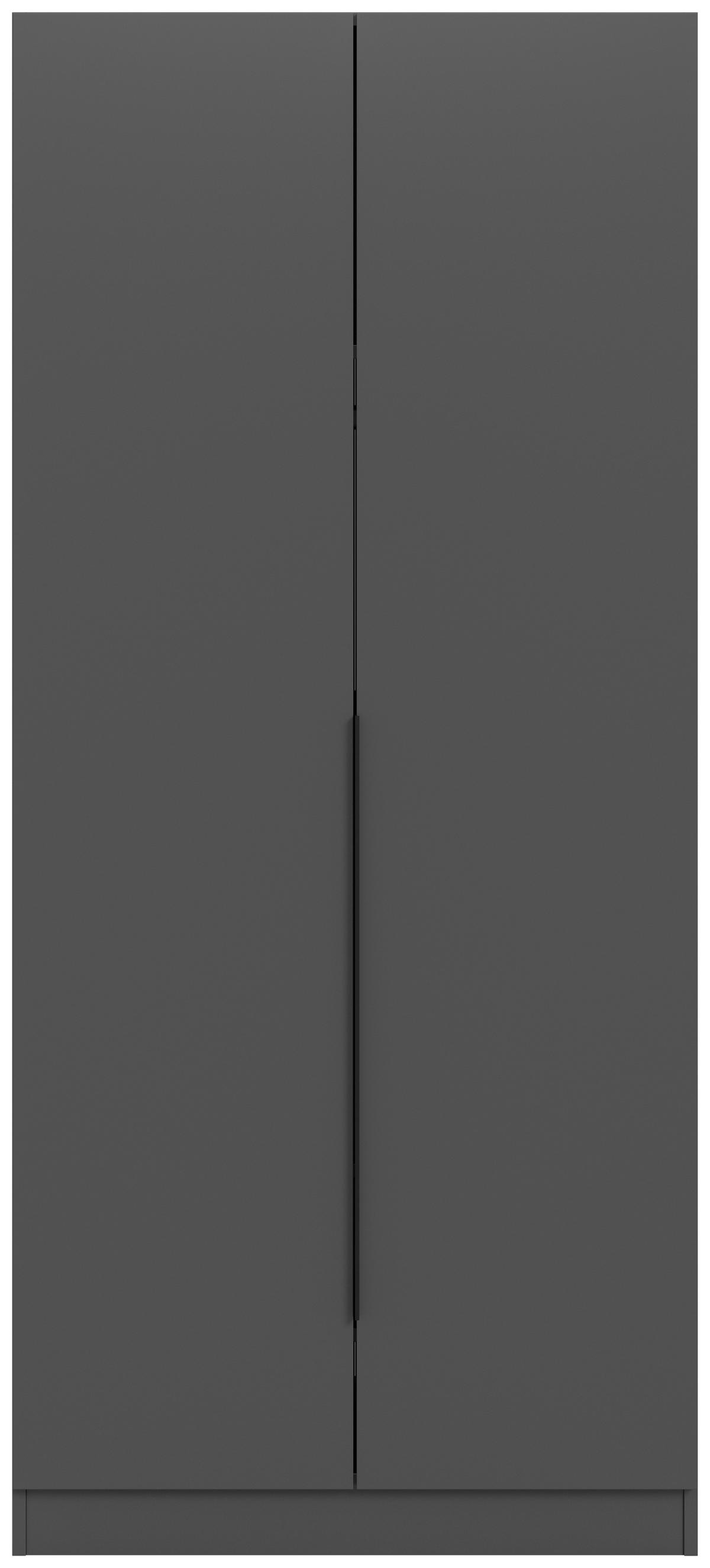 Šatníková skriňa Kopenhagen antracit - čierna/antracitová, Modern, kompozitné drevo/plast (80/181/52cm) - MID.YOU