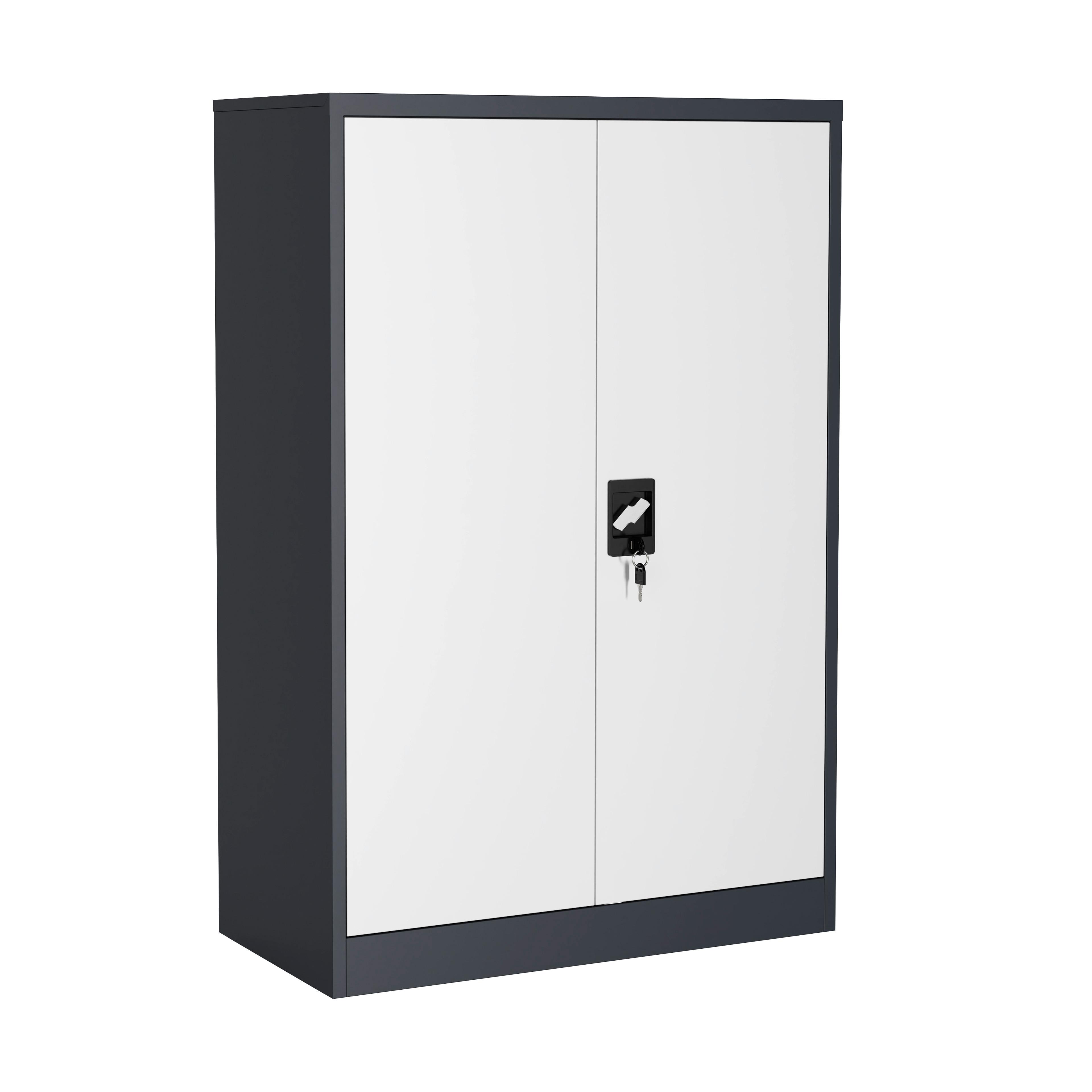 Aktenschrank Malivo Weiß/Anthrazit B: 80cm - Anthrazit/Weiß, KONVENTIONELL, Metall (80/120/40cm) - MID.YOU