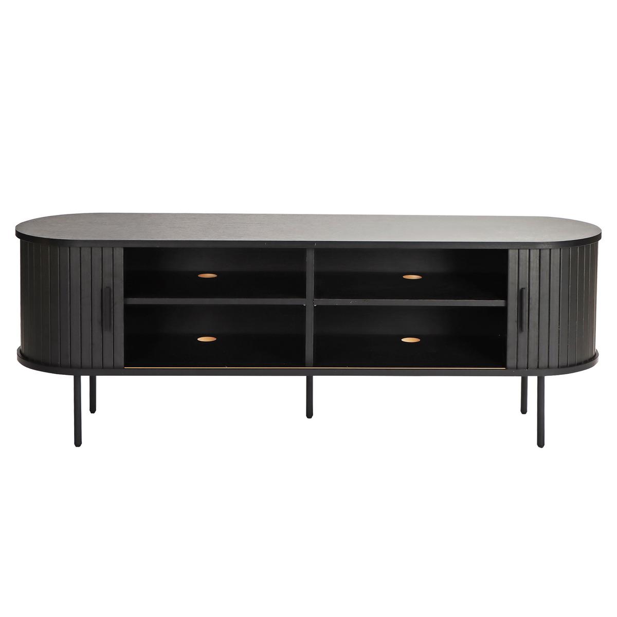 Lowboard Schwarz B: 150cm - Schwarz, Design, Holzwerkstoff (150/55/40cm) - Livetastic