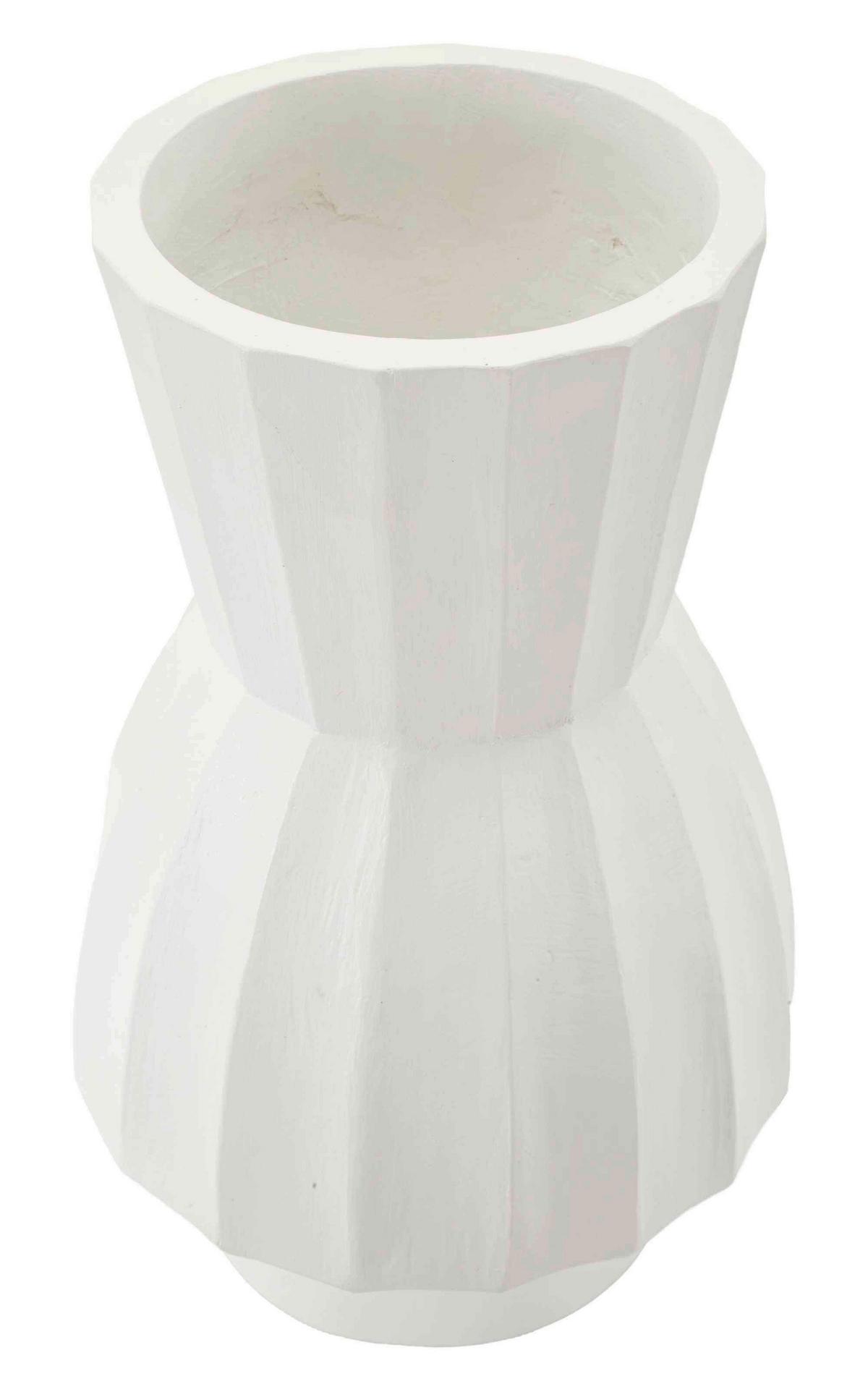 Vase Glint Weiß B: 24,5 cm - Weiß, Basics, Metall (24,5/41/24cm)