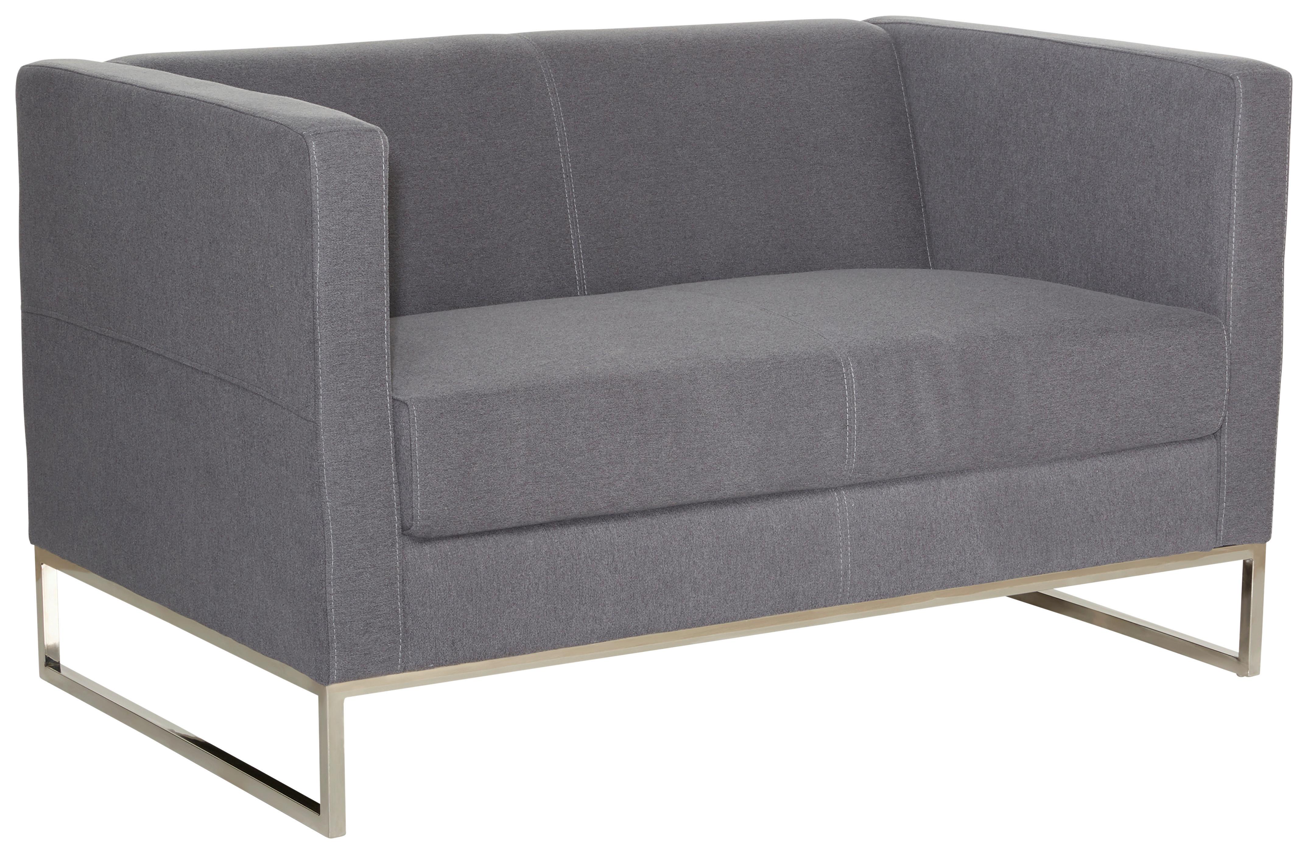 2-Sitzer-Sofa Barbados Dunkelgrau - Dunkelgrau/Silberfarben, MODERN, Textil (122/71/72cm) - MID.YOU