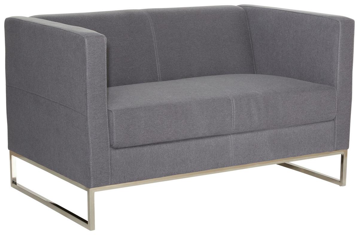 2-Sitzer-Sofa Barbados Dunkelgrau - Dunkelgrau/Silberfarben, MODERN, Textil (122/71/72cm) - MID.YOU