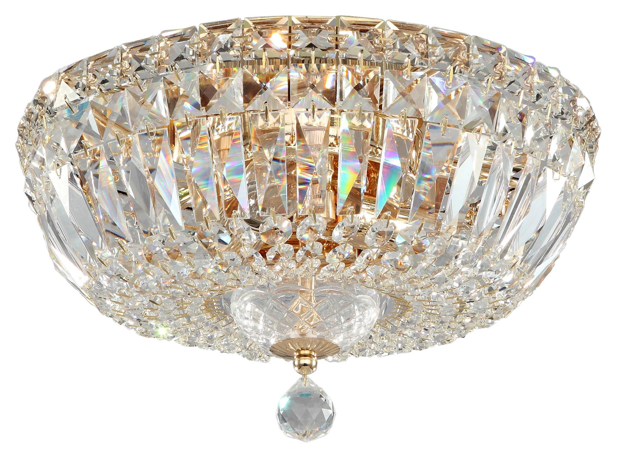 Kronleuchter Basfor 3xe14, Goldfarben Kristallglas - Goldfarben, Trend, Glas/Metall (30/18/30cm) - MAYTONI