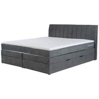 Boxspringbett Shark Grau Lxf: ca. 160x200 cm - Schwarz/Grau, Holzwerkstoff/Textil (160/200cm) - MID.YOU