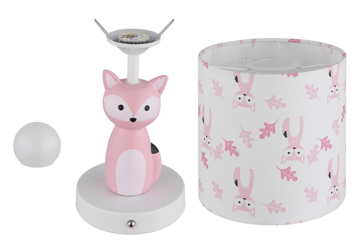 LED-Tischleuchte Foxy Weiß Pink D: 15 cm - Pink/Weiß, Trend, Keramik/Kunststoff (15/33,5cm) - Globo