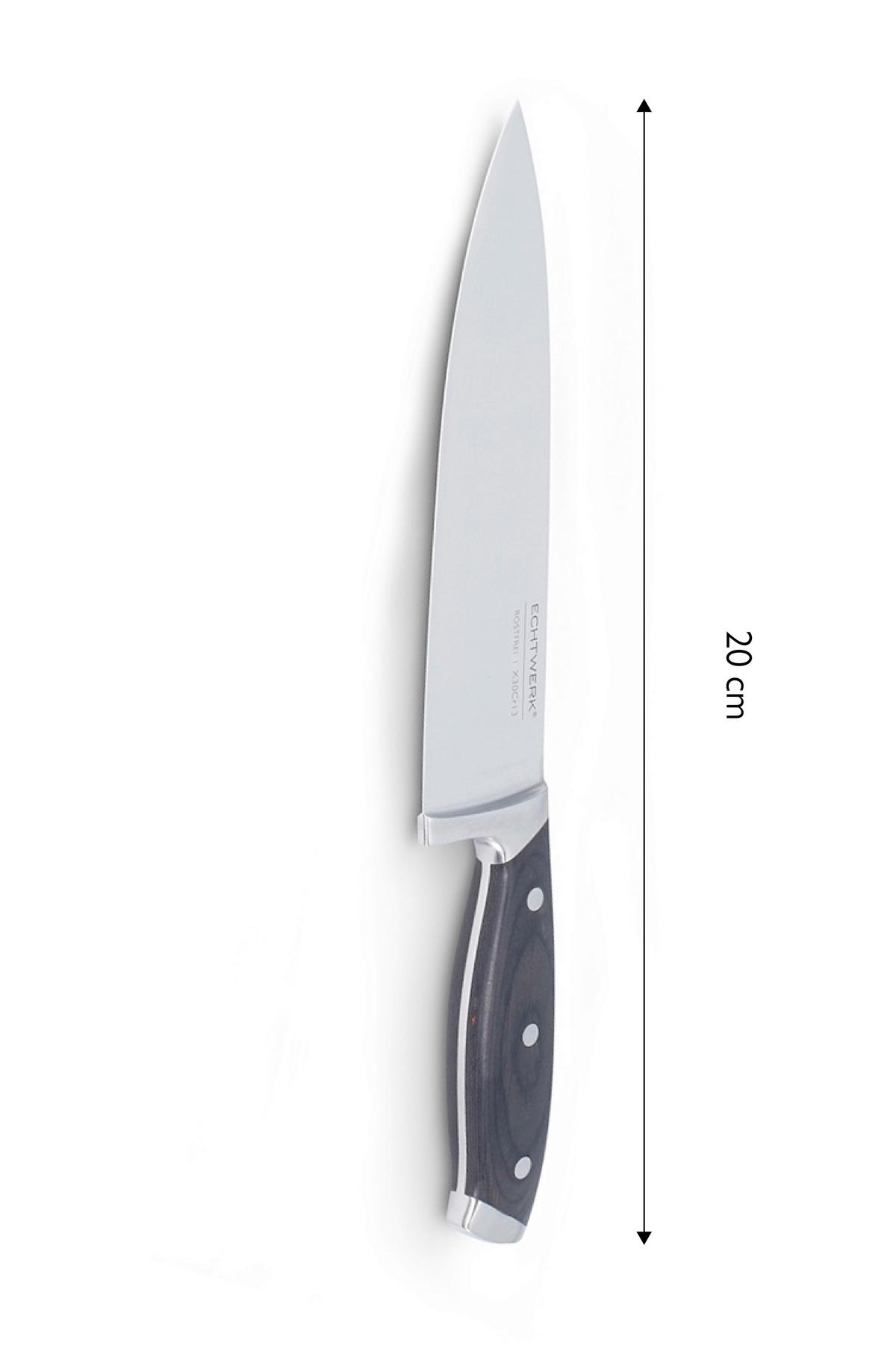 Messerset Echtwerk Edelstahl, 6-Teilig. - Edelstahlfarben/Schwarz, Basics, Metall (24,5/9,5/36,4cm) - Echtwerk