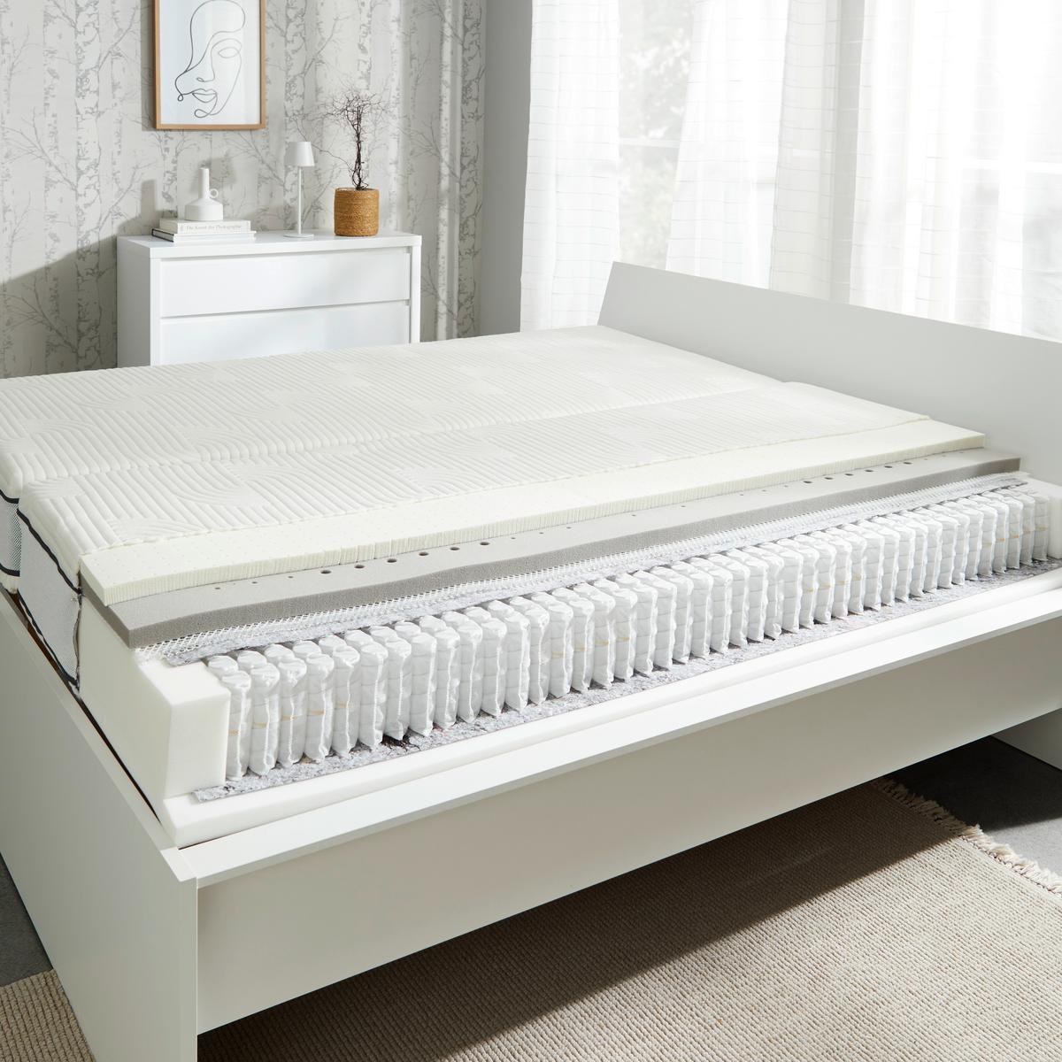 Latexmatratze Ozano 90x200cm, Extrafest - Weiß, Textil (90/200cm) - Sembella