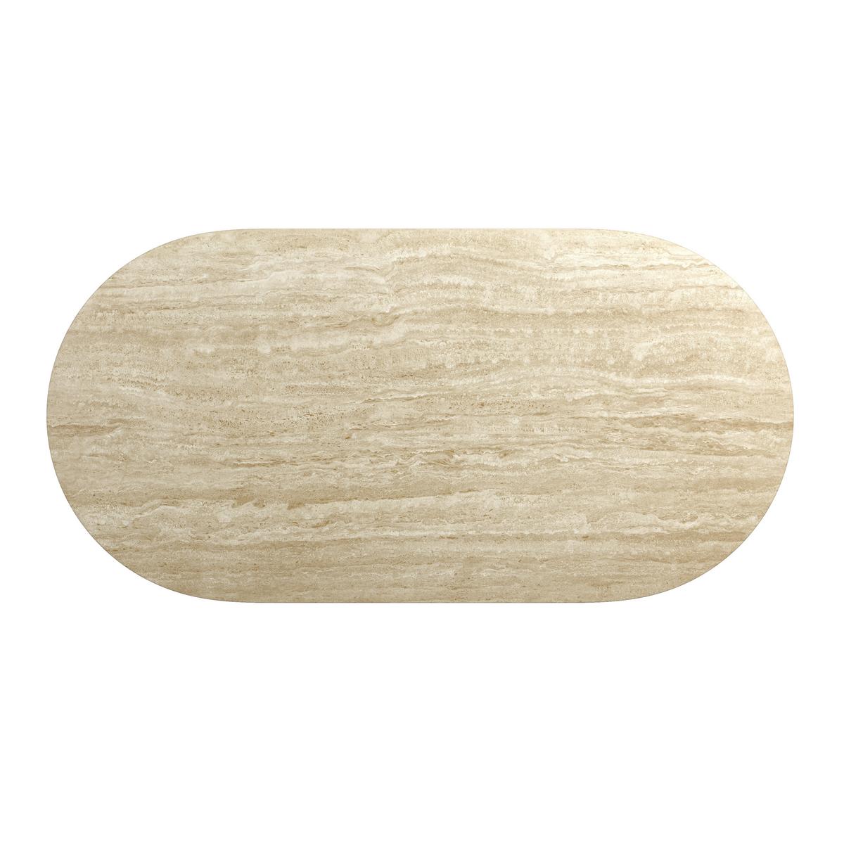 Jedálenský stôl Maddy, š: 90 cm - prírodná farba, Modern, kov/kameň (90/76/180cm) - Bessagi Home