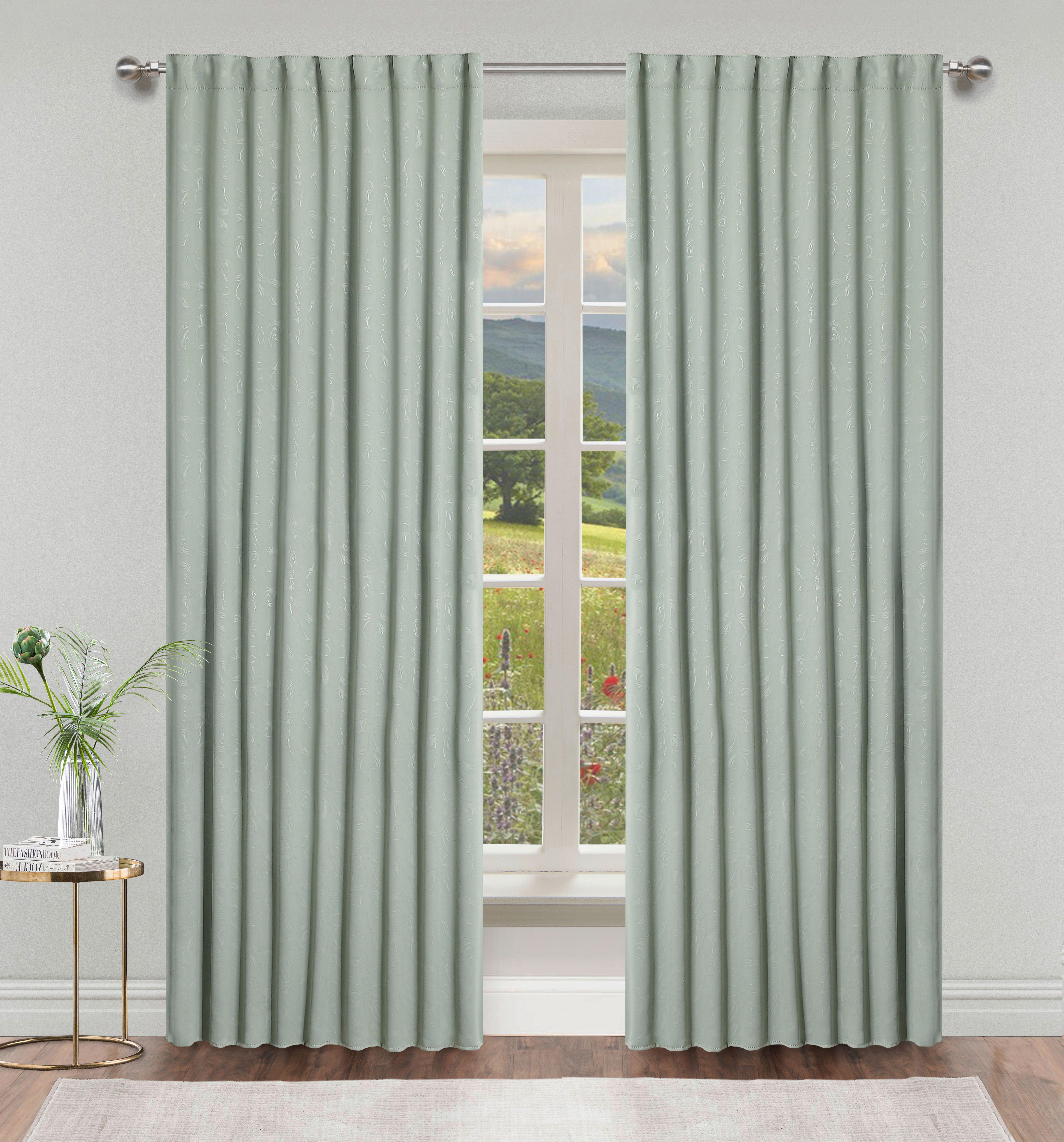 Verdunkelungsvorhang Saskia - Mintgrün, ROMANTIK / LANDHAUS, Textil (140/245cm) - James Wood
