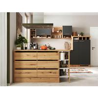Küchenblock Hilde Inselküche 310 Cm - Wildeiche/Grau, Design, Holzwerkstoff (310-150cm) - Respekta