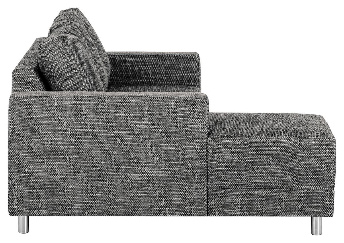 Ecksofa Grenwood Dunkelgrau S: 144x200 Cm - Chromfarben/Dunkelgrau, Design, Textil (144/200cm) - MID.YOU