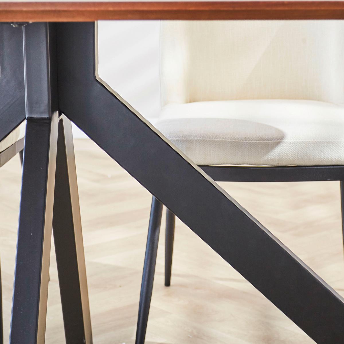 Esstisch Akazie/Schwarz - Schwarz/Braun, Design, Holz/Metall (160/100/76cm) - MID.YOU