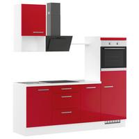 Küchenleerblock Ip4050 - Rot/Weiß, Design, Holzwerkstoff (215cm) - Impuls