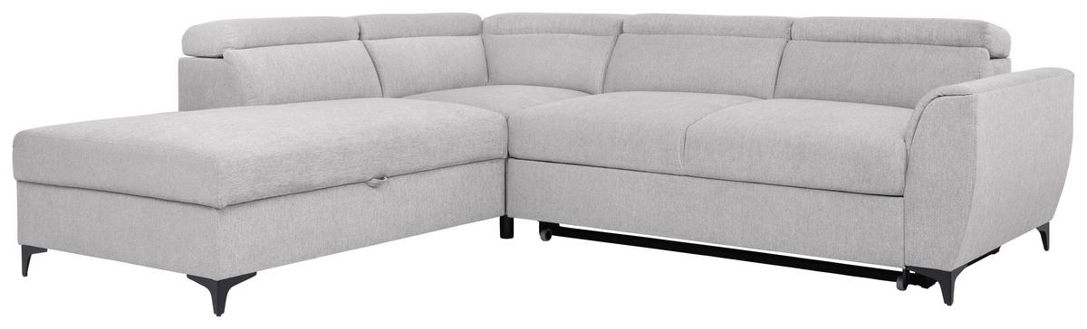 Ecksofa Lapis Hellgrau S: 217/255 cm - Hellgrau/Schwarz, KONVENTIONELL, Textil (217/255cm) - MID.YOU