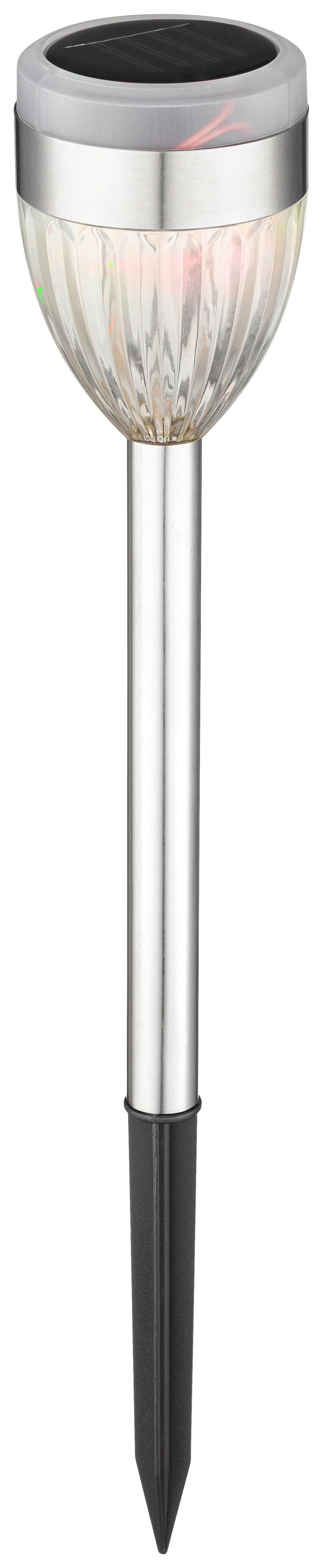 Solarleuchte Darina - Edelstahlfarben/Schwarz, Basics, Kunststoff/Metall (6/36,5cm) - Homezone